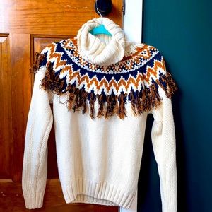 Tasseled turtleneck sweater WORN ONCE